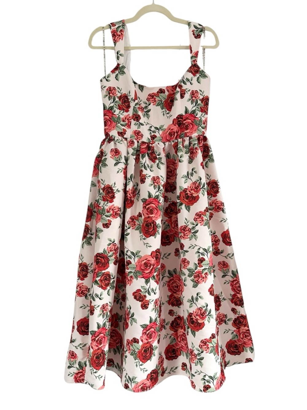 Anthropologie Sachin & Babi Blaine Red Rose Floral Midi Dress | size 10